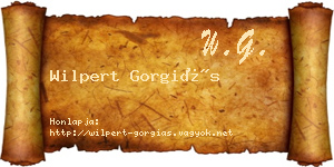 Wilpert Gorgiás névjegykártya